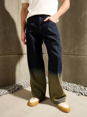 MASCLN SASSAFRAS - Men Blue Ombre Wide Leg Jeans