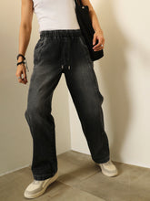 Black Washed Seam Detail Relax Fit Jogger Jeans MASCLN SASSAFRAS