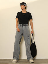 Grey Cargo Pocket Relax Fit Jogger Jeans MASCLN SASSAFRAS