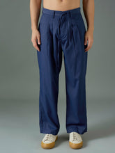 Navy Blue Front Dori Relax Fit Korean Trouser MASCLN SASSAFRAS