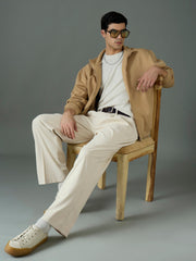 Off White Front Dori Relax Fit Korean Trouser MASCLN SASSAFRAS