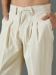 Off White Front Dori Relax Fit Korean Trouser MASCLN SASSAFRAS