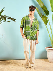 MASCLN SASSAFRAS - Men Green Paisley Relax Fit Shirt