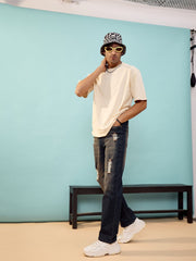 MASCLN SASSAFRAS - Unisex Beige NYC Oversize T-Shirt