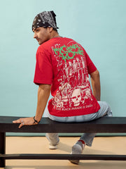 MASCLN SASSAFRAS - Unisex Red CHEMICAL ROMANCE Oversize T-Shirt