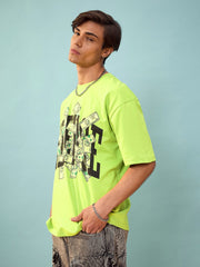 MASCLN SASSAFRAS - Unisex Green SILENCE Oversize T-Shirt