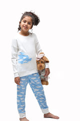 طقم بيجامة من قماش الجيرسي القطني المضلع