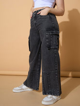 Girls Black Wash Hem Pin Tuck Straight Jeans