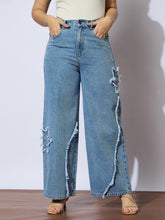 Girls Ice Blue Front Distrace Straight Jeans