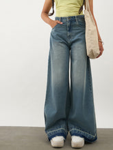Blue Blast Denim Wide Leg Frayed Jeans Noh.Voh