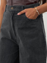 Black Twill Overdyed Straight Fit Pants Noh.Voh