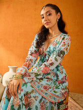 Noh.Voh - SASSAFRAS - Kids -Girls Blue Floral Peplum Top With Sharara Pants