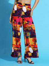 bottom cut digital printed trousers