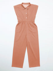 athena girl pink solid jumpsuit