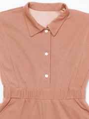 athena girl pink solid jumpsuit