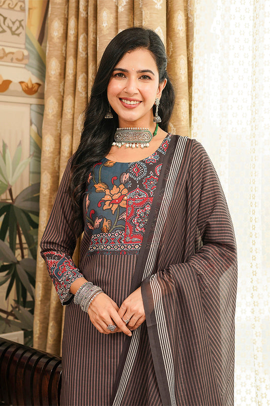 brown-rayon-blend-ethnic-motifs-printed-straight-kurta-trousers-with-dupatta-pkskd3072