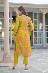 yellow viscose rayon embroidered straight kurta trousers with dupatta