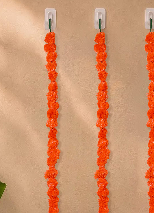Latkan Pompom Marigold Orange Set Of 5 4.5 Feet