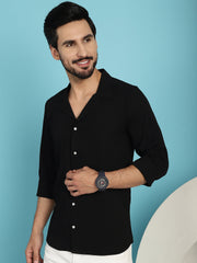 قميص كاجوال بياقة مطوية