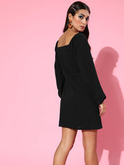 black sweetheart neck short dress sfdrss10219