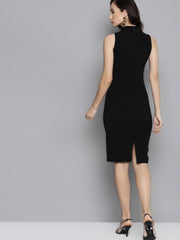 black high neck sleeveless bodycon sfdrss10288