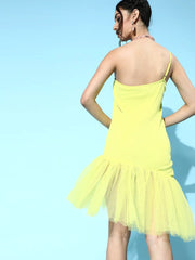 Sassafras - Yellow Tulle One Shoulder Dress