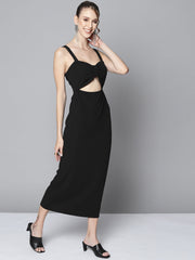 women black waist cut out bodycon dress sfdrss10725