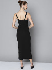 women black waist cut out bodycon dress sfdrss10725