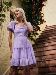 women lavender sweetheart neck short skater dress sfdrss11132