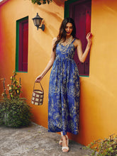 Blue & Off White Floral Strappy Maxi Dress Pink Paprika By SASSAFRAS