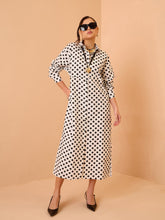 White & Black Small Polka Dot Longline Shirt Dress Pink Paprika By SASSAFRAS