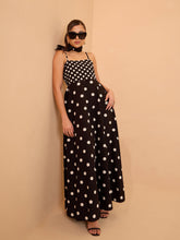 Black & White Polka Dot Strappy Maxi Dress Pink Paprika By SASSAFRAS