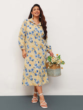 Women Yellow Floral Longline Shirt Dress