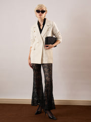 White Tweed Double Breasted Blazer SASSAFRAS