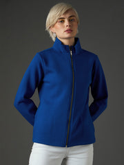 Royal Blue Fleece Front Zipper Jacket SASSAFRAS