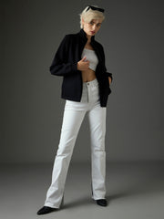 Black Fleece Front Zipper Jacket SASSAFRAS