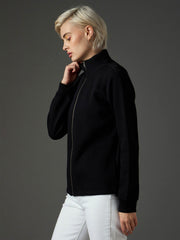 Black Fleece Front Zipper Jacket SASSAFRAS
