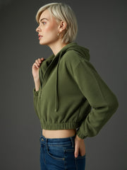 olive hooded boxy corduroy crop jacket sassafras