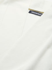 Off White Rib Front Open Longline Shrug