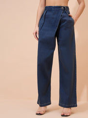 Blue Acid Wash Wrap Straight Jeans SASSAFRAS