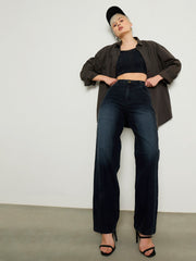 Black Wash Low Waist Straight Fit Jeans SASSAFRAS BASICS