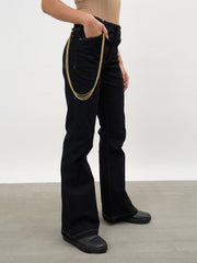Women Black Whisker Washed Boot Cut Jeans