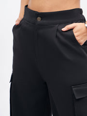 women black box pockets straight pants sfpant50558