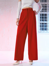 women red korean pleated loose fit pants sfpant50580