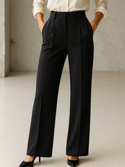Women Black Cross Pocket Pants