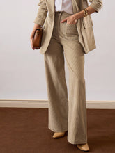beige corduroy front patch pocket wide leg pants sassafras