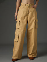 beige twill box pocket straight cargo pants sassafras