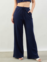 Navy Rib Drawstring Pants SASSAFRAS BASICS