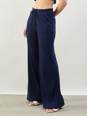 Navy Rib Drawstring Pants SASSAFRAS BASICS