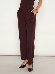 Burgundy Wrap Straight Pants SASSAFRAS